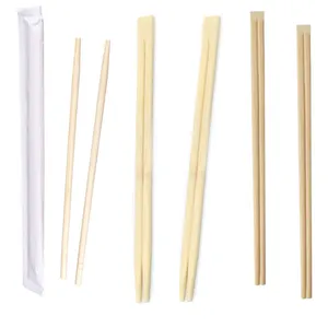 Baguettes pointues en bambou bague, lot de baguettes rondes enveloppées en papier complet, bâtonnets à usage unique 18/100 paires