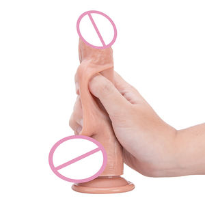 Реалистичный подвижный фаллоимитатор для тела, безопасный силиконовый пенис со скользящей крайней плотью - Product Image 4