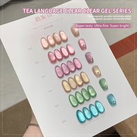 Personnalisé 3ml 6 Couleurs Flash Porcelaine Blanc Perles de Verre Gel Vernis Oeil de Chat Transparent Coréen Néon Gel Oeil de Chat