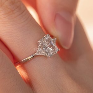 Luxury Style 925 Sterling Silver <b>Adjustable</b> Diamond <b>Ring</b> Timeless Statement Fine Jewelry with Brilliant Stone Setting - Product Image 2