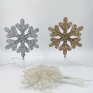 타이머 60개 LED 조명 눈송이 트리 장식 크리스마스 휴일 파티 장식품 겨울 크리스마스 테마 장식 아이템 - Product Image 2