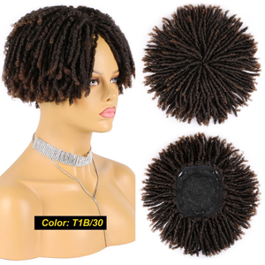 Precio barato máquina de <span class=keywords><strong>pelo</strong></span> sintético hueco africano rastas tupé rastas pelucas para hombres tupé pelucas rizadas cortas - Product Image 4