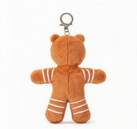 Porte-clés en peluche personnalisé, adorable bonhomme en pain d'épices, jouet en peluche, design personnalisé, pendentif en peluche de Noël pour cadeau promotionnel