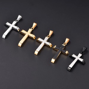 Collier pendentif croix épaisse punk en acier inoxydable pour femmes et hommes, chaîne avec breloques de prière massives, bijoux religieux en métal - Product Image 4