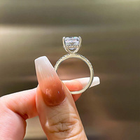 Vente en gros de bagues en argent S925 plaqué or 18 carats avec grosse pierre pour femmes