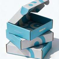 Boîtes pliantes personnalisées en carton ondulé écologiques et recyclables pour poudre libre, avec gaufrage et pelliculage mat, taille sur mesure