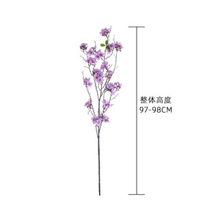 Fleur artificielle goutte de rosée et laurier, branche unique, violet rose, décoration de mariage, décoration intérieure, CallaFloral - Product Image 4
