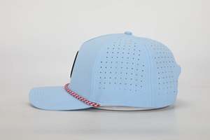 New Fashion Custom PVC Patch Logo 5 Panel Waterproof Polyester Sport Golf <b>Hat</b>,Laser Cut Perforated Dad Gorras,Rope Baseball Cap - Product Image 4