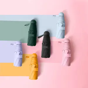 Kleine Capsule Mini Pocket Paraplu Regen 5 Fold Reclame Paraplu Logo