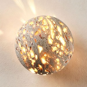 Lampe murale Wabi Sabi japonaise, sphère en travertin jaune naturel, lumière rétro, luminaire pour chambre à coucher, tête de lit, café - Product Image 2