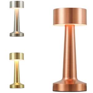 USB端口床头柜灯电池供电无绳3路可调光哑铃形咖啡厅装饰金属充电床头 - Product Image 1