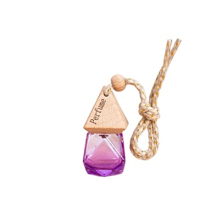Customizable Logo 8ml Round Purple Color Empty Hanging <b>Car</b> <b>Diffuser</b> Perfume Glass <b>Bottle</b> - Product Image 5