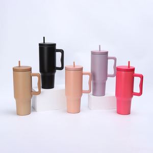 Wholesale 40oz Stainless Steel Travel <b>Mug</b> with Handle and Straw Cup <b>Holder</b> Friendly Vacuum Insulated Car Tumbler for Commuters - Product Image 5