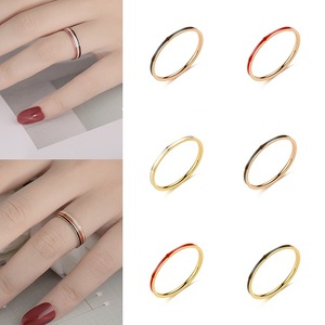 Anillo de Acero Inoxidable de 1 mm, Estilo Coreano, Muy Fino, Popular, Combinable con Todo, Anillo para Chicas, Venta al por Mayor - Product Image 5