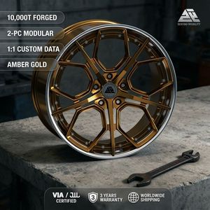 Cerchi Forgiati di Lusso in 2 Pezzi, Oro, <span class=keywords><strong>18</strong></span> 19 20 21 22 24 Pollici, Cerchioni Personalizzati con Bordo Profondo per Porsche, Mercedes Classe S, Tesla, BMW, Modifiche - Product Image 1