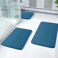 Ensemble de tapis de bain, 3 pièces, bleu, coquille d'œuf, ensembles de tapis de bain antidérapant, sol de toilette, pour hôtel et maison