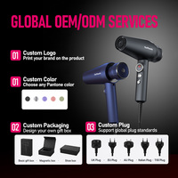 Sèche-cheveux professionnel FirePhoenix M1 OEM ODM 110000RPM 1875W avec ionisation, LED, bouton intelligent, 16 modes, 400g, 65dB, 125V, prise US