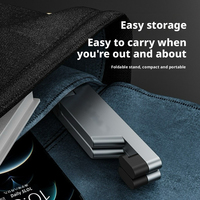 Support de téléphone et tablette pliable en alliage d'aluminium de type V avec logo personnalisé, support de bureau portable réglable pour la maison, le bureau et les voyages