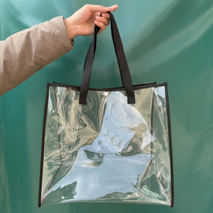 <span class=keywords><strong>Sac</strong></span> fourre-tout transparent en PVC robuste de 0,25 mm avec logo personnalisé, <span class=keywords><strong>sac</strong></span> à bandoulière étanche pour le shopping, la plage, approuvé pour les stades - Product Image 3