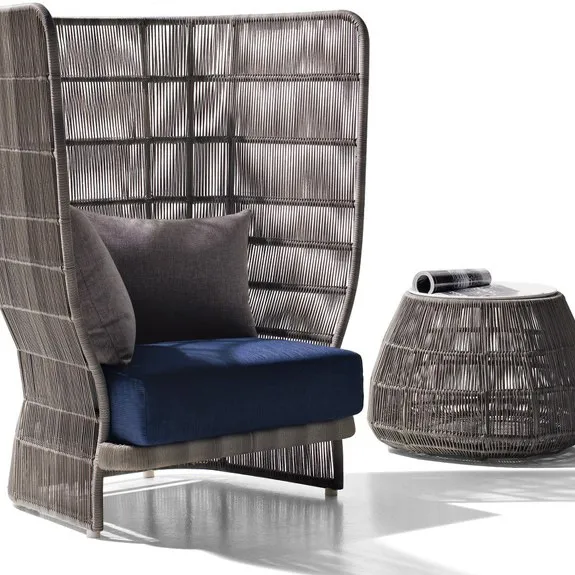 Rattan woven outdoor leisure sofa villa clubhouse rattan sofa outdoor rattan chair furniture