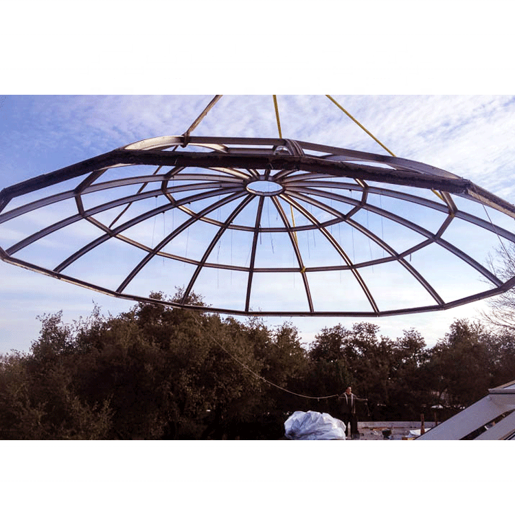 LF Pre Fabricated Steel Building Prefab Structure Glass Atrium Roof ...