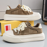 Chaussures de course athlétiques pour hommes en cuir véritable respirant avec lacets, amorti et antidérapantes, idéales pour la randonnée en extérieur