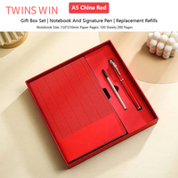 Nouveau style 2026 – Carnet à boucle plate couleur unie avec stylo-plume – Coffret cadeau portable idéal pour offrir