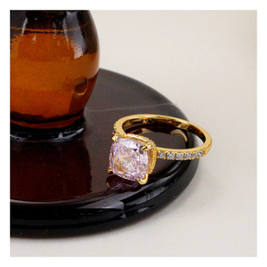 Joyería fina de compromiso de plata 925 de alta calidad, anillos de boda de diamantes rosas de alto carbono chapados en oro de <span class=keywords><strong>10K</strong></span> para mujer, fiesta romántica - Product Image 5
