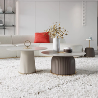 Ensemble de petite table basse ronde de Style nordique lumière luxe moderne créatif à la mode pour petits appartements en pierre