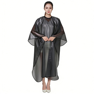 Capa de peluquería de TPU exclusiva para salón, impermeable, transparente, para teñir el cabello y permanentes, delantal grueso para <span class=keywords><strong>barber</strong></span>ía - Product Image 3