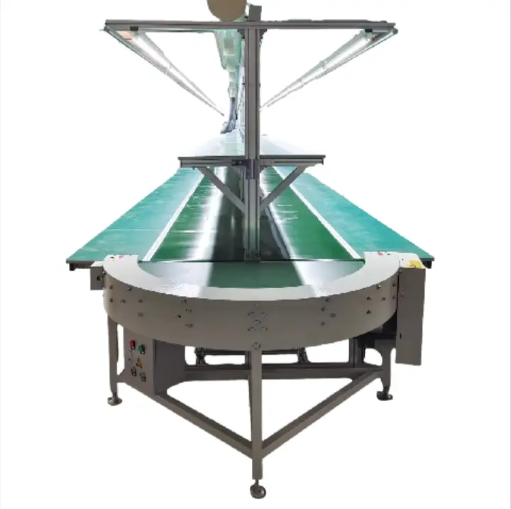 Industrial flat PVC belt line turning curved conveyor machine Assembly equipment HeLin manufacture