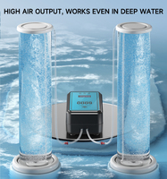 Pompe à air pour aquarium à diaphragme à fréquence variable, batterie au lithium rechargeable, double usage AC/DC, démarrage automatique, silencieuse, écran LCD, boîte