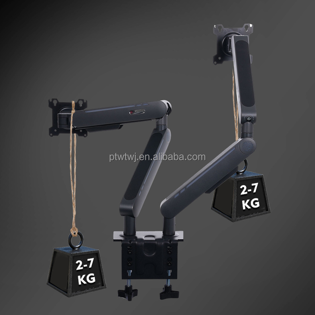 Heavy Duty 32 Inches Computer Double Monitor Bracket Dual Arm Desk Stand Stock