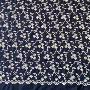 Toptan siyah işlemeli İsviçre vual kuşgözü kadınlar için % 100% pamuk nakış kumaş elbise - Product Image 4