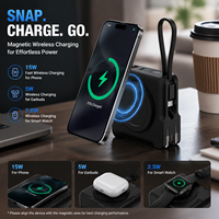 2026 Neu 10000mAh 22,5W Schnellladungs-Powerbank AC-Ladegerät Magnetisches Kabelloses Ladegerät 3-in-1 Tragbare Powerbank