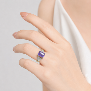 Anello Stile Viola, Anello Personalizzato alla Moda per Donne, Elegante Accessorio Stile Fidanzamento - Product Image 2