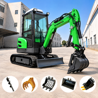 Lyusenics 1.6 Ton Mini Crawler Excavator 7600W Compact Digger 0.03 M3 Bucket untuk Proyek Pertanian