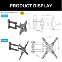 Soporte de montaje de movimiento completo de pared de TV de Metal de 14 "-43" 18kg para interiores del fabricante, superventas, soporte LED LCD