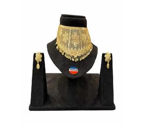 Ensemble de collier ras du cou en or plaqué or à la mode pour femmes, design élégant exclusif, idéal pour les fonctions du soir, les mariages, les fêtes - Product Image 6