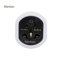 Merkan US EU Plug Bedroom Plug Veilleuse Blanc chaud Prise de nuit Adaptateur de voyage avec veilleuse LED
