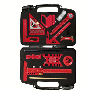 Kit d'outils <span class=keywords><strong>de</strong></span> mesure en alliage d'aluminium 10 pièces pour la menuiserie avec boîte <span class=keywords><strong>de</strong></span> rangement, planche <span class=keywords><strong>de</strong></span> planification <span class=keywords><strong>de</strong></span> projets et kit d'assistance pour le jointement - Product Image 2