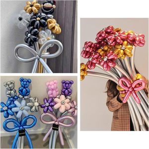 VANTUR Magic Tying Twist Latex Strip <b>Balloons</b> (Metallic Chrome Thick) for Halloween Birthday Mother's Day Decorations - Product Image 4
