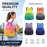 Sac à dos unique de couleur unie avec cordon de serrage, sac de sport en maille pour filles et garçons, doublure légère en polyester, idéal pour la gym et l'entraînement sportif, OEM ODM