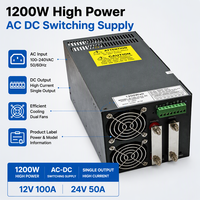 Alimentation à découpage AC/DC 1200W 12V 100A 24V 50A 48V Haute Puissance SMPS avec Fonction Parallèle pour Équipement Électronique Industriel