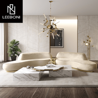 Meubles de salon en vente chaude, ensembles de tables basses en marbre, design italien, table basse en acier inoxydable doré avec plateau en marbre