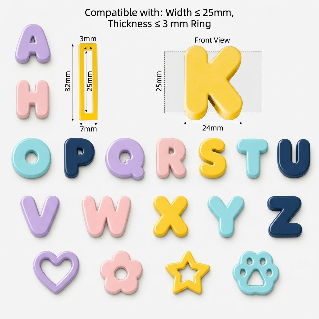 Plastic Alphabet Purple Pink Yellow Blue