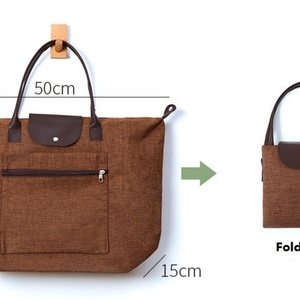 Sacs de courses pliables robustes et grands en nylon et polyester, personnalisables en usine, sacs de rangement extensibles pour l'épicerie, sacs fourre-tout pliables - Product Image 2