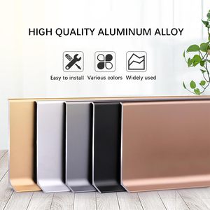 Hiện đại bạc nhôm ván chân tường đúc <span class=keywords><strong>TRIM</strong></span> 100mm Chiều cao 2500mm Chiều dài nâng cao trang trí Nội Thất Tường cove cơ sở phụ kiện sàn - Product Image 2