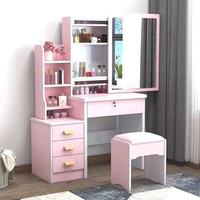 Coiffeuse minimaliste moderne avec miroir mobile, table de maquillage multifonctionnelle économique pour chambre à coucher