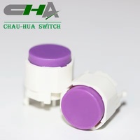 Interrupteur à bouton-poussoir CHA C3002A-C1WP blanc à passage direct avec capuchon violet